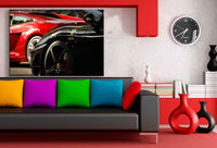 Ferrari Sportwagen Makro Räder Leinwandbild / AK Art Bilder / Leinwand Bild Auto