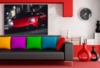 Lamborghini Sport Rot Lack Leinwandbild AK Art Bilder Mehrfarbig +Kunstdruck Auto