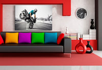 Bike Motorrad Leinwandbild AK Art Bilder Mehrfarbig Wandbild FANART TOP XXL