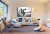 Bike Motorrad Leinwandbild AK Art Bilder Mehrfarbig Wandbild FANART TOP XXL