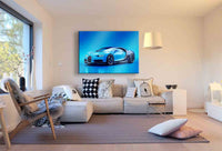 Bugatti Chiron Blau Leinwandbild AK ART Wanddeko Wandbild Auto