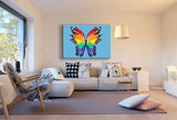 Schmetterling & Abstrakt Leinwandbild AK Art Bilder Mehrfarbig Wandbild TOP XXL