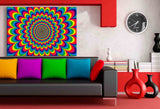 Hippie Hypnose Rot Gelb Abstrakt Leinwandbild / AK Art Bilder / Leinwand Bild Mehrfarbig