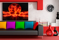 Skull Abstrakt Leinwandbild AK Art Wanddeko Wandbild Made in Germany Premium Wanddeko
