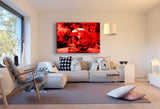 Red Skulls Abstrakt Leinwandbild AK Art Wanddeko Wandbild Made in Germany Premium XXL