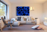 Blaues Licht Punkte Abstrakt Leinwandbild / AK Art Bilder / Leinwand Bild + Mehrfarbig +