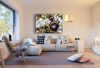 Uhr & Blumen Leinwandbild AK Art Bilder Mehrfarbig Wandbild TOP XXL Geschenk