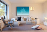 Eiskristall Schneefloke Weihnachten Blau Leinwandbild AK ART Wanddeko Wandbild