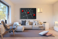 LOVE Tic-Tac-Toe Romantik Abstrakt Leinwandbild AK ART Wanddeko Wandbild Made in Germany