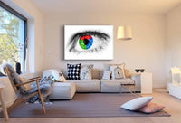 Bunte Augen Iris Leinwandbild AK ART Wanddeko Wandbild Made in Germany TOP XXL