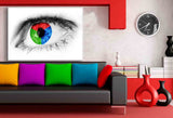 Bunte Augen Iris Leinwandbild AK ART Wanddeko Wandbild Made in Germany TOP XXL