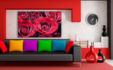 Rote Rosen Leinwandbild / AK ART Bilder / SchwarzWeiß + Kunstdruck XXL Wandbild