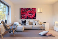 Rote Rosen Leinwandbild / AK ART Bilder / SchwarzWeiß + Kunstdruck XXL Wandbild