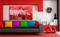 Rote Blumen Zweig Leinwandbild AK Art Bilder Mehrfarbig Kunstdruck XXL Wandbild