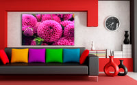 Rote Blumen Kugeln Leinwandbild AK Art Bilder Mehrfarbig Kunstdruck XXL Wandbild
