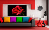 Rote Rose Leinwandbild / AK Art Bilder / Mehrfarbig + Kunstdruck XXL Wandbild