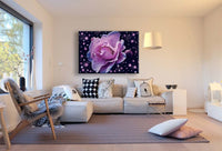 Blume Rose Punkte Leinwandbild / AK Art Bilder / Mehrfarbig + Kunstdruck XXL Wandbild