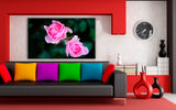 Zwei Rosen Leinwandbild / AK Art Bilder / Mehrfarbig + Kunstdruck XXL Wandbild