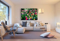 Bunte Tulpen Leinwandbild AK Art Bilder Mehrfarbig Wandbild Kunstdruck XXL TOP