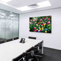 Bunte Tulpen Leinwandbild AK Art Bilder Mehrfarbig Wandbild Kunstdruck XXL TOP