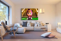 Mascha und der Bär Freude Leinwandbild AK Art Studio Wanddeko Wandbild TOP XXL