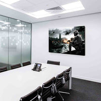 Soldat Battlefield Leinwandbild AK ART Kunstdruck Wandbild Mehrfarbig