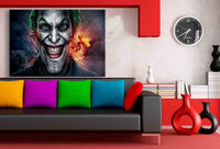 Joker Grinsen Leinwandbild / LaraArt Bilder / Mehrfarbig + Kunstdruck XXL f10