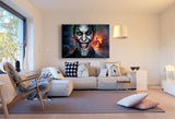 Joker Grinsen Leinwandbild / LaraArt Bilder / Mehrfarbig + Kunstdruck XXL f10