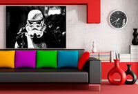 Star Wars Stormtrooper Leinwandbild AK ART Bilder Schwarz-Weiss Wandbild