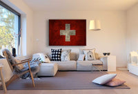 Flagge Schweiz Leinwandbild AK Art Bilder Mehrfarbig Kunstdruck Wandbild TOP XXL