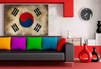 Flagge Süd Korea Leinwandbild AK Art Bilder Mehrfarbig Kunstdruck Wandbild XXL