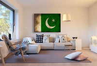Flagge Pakistan Leinwandbild AK Art Bilder Mehrfarbig Kunstdruck Wandbild XXL