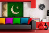 Flagge Pakistan Leinwandbild AK Art Bilder Mehrfarbig Kunstdruck Wandbild XXL