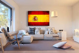 Flagge Spanien Leinwandbild AK Art Bilder Mehrfarbig Kunstdruck Wandbild TOP XXL