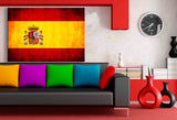 Flagge Spanien Leinwandbild AK Art Bilder Mehrfarbig Kunstdruck Wandbild TOP XXL