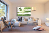 Hanf Cannabis Flagge Leinwandbild AK ART Kunstdruck Mehrfarbig Wandbild Wanddeko XXL