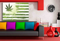 Hanf Cannabis Flagge Leinwandbild AK ART Kunstdruck Mehrfarbig Wandbild Wanddeko XXL