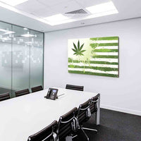 Hanf Cannabis Flagge Leinwandbild AK ART Kunstdruck Mehrfarbig Wandbild Wanddeko XXL