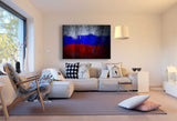 Flagge Russland Leinwandbild AK Art Bilder Mehrfarbig Kunstdruck Wandbild XXL