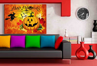Happy Halloween Kürbis Leinwandbild AK Art Bilder Wanddeko Wandbild Kunstdruck