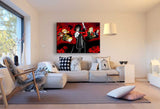 VAN HELLSING Alucard Abstrakt Leinwandbild AK Art Bilder Wanddeko Wandbild XXL