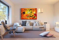 Happy Halloween Kürbis Leinwandbild AK Art Bilder Wanddeko Wandbild Kunstdruck