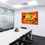 Happy Halloween Kürbis Leinwandbild AK Art Bilder Wanddeko Wandbild Kunstdruck