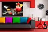 Cocktail Eis Frucht Leinwandbild AK Art Bilder Mehrfarbig Kunstdruck Wandbild