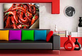 Chilli Rot Leinwandbild AK Art Bilder Mehrfarbig Kunstdruck Wandbild Wanddeko