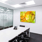 Fruechte Kiwi Orange Scheiben Leinwandbild AK Art Bilder Mehrfarbig Kunstdruck