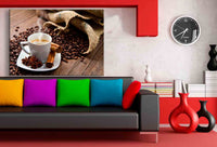 Kaffe & Zimt & Kaffebohnen Leinwandbild AK Art Bilder Mehrfarbig Wandbild XXL