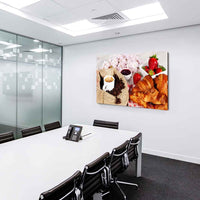 Kaffe & Croissant Leinwandbild AK Art Bilder Mehrfarbig Wandbild Kunstdruck XXL