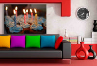 Geburtstag Kuchen Torten Kerzen Leinwandbild AKArt Bilder Mehrfarbig Kunstdruck