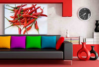 Chilli Rot Grün Leinwandbild AK Art Bilder Mehrfarbig Kunstdruck Wandbild XXL